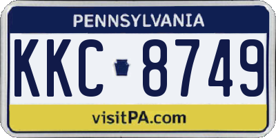 PA license plate KKC8749