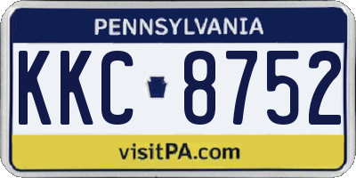 PA license plate KKC8752