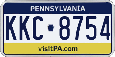 PA license plate KKC8754