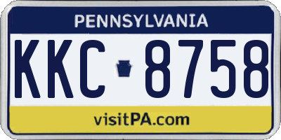 PA license plate KKC8758