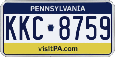 PA license plate KKC8759