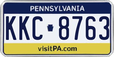PA license plate KKC8763