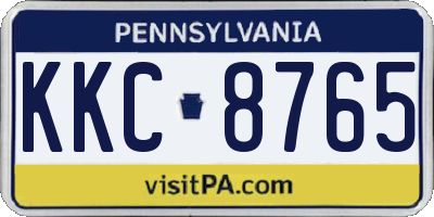 PA license plate KKC8765