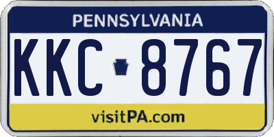 PA license plate KKC8767