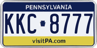 PA license plate KKC8777