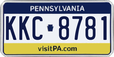 PA license plate KKC8781