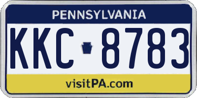 PA license plate KKC8783