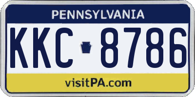 PA license plate KKC8786