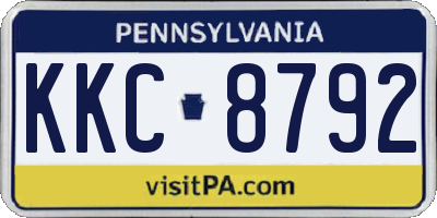 PA license plate KKC8792