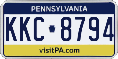 PA license plate KKC8794