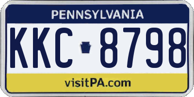 PA license plate KKC8798