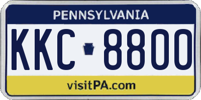 PA license plate KKC8800