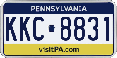 PA license plate KKC8831
