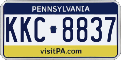PA license plate KKC8837