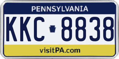 PA license plate KKC8838
