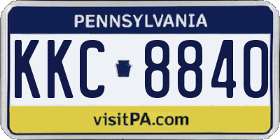 PA license plate KKC8840