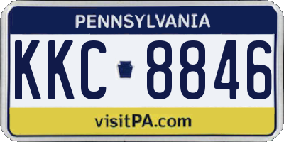 PA license plate KKC8846