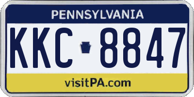 PA license plate KKC8847
