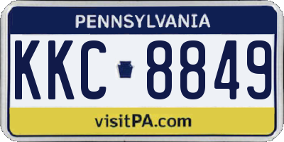 PA license plate KKC8849