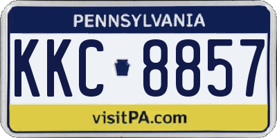 PA license plate KKC8857