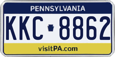 PA license plate KKC8862