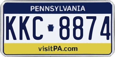 PA license plate KKC8874