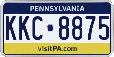 PA license plate KKC8875