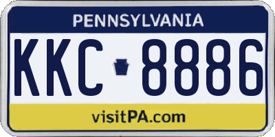 PA license plate KKC8886