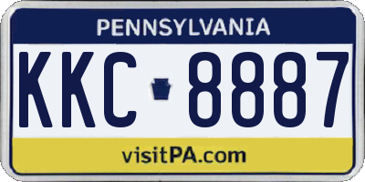 PA license plate KKC8887
