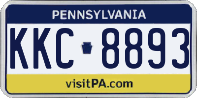 PA license plate KKC8893