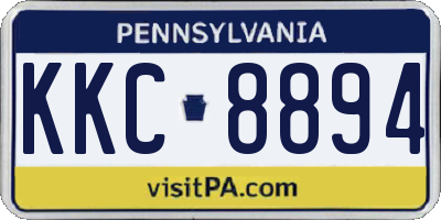 PA license plate KKC8894