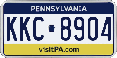 PA license plate KKC8904