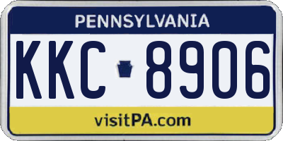 PA license plate KKC8906