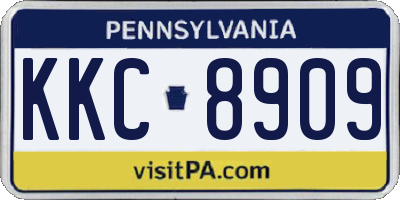 PA license plate KKC8909