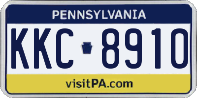 PA license plate KKC8910