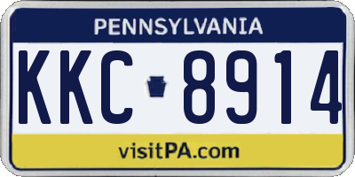 PA license plate KKC8914