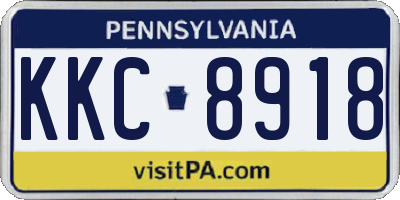 PA license plate KKC8918