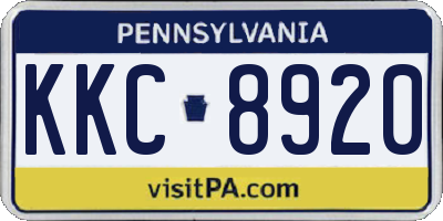 PA license plate KKC8920