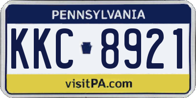 PA license plate KKC8921