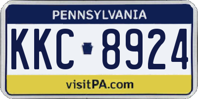 PA license plate KKC8924
