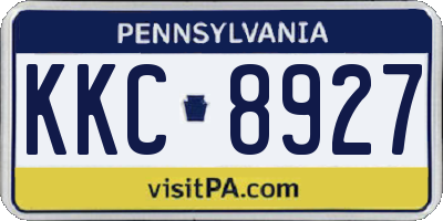 PA license plate KKC8927