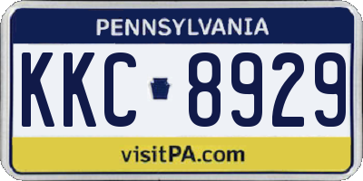 PA license plate KKC8929
