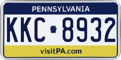 PA license plate KKC8932