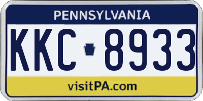 PA license plate KKC8933