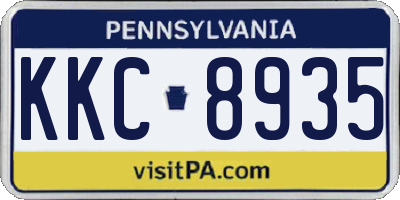 PA license plate KKC8935