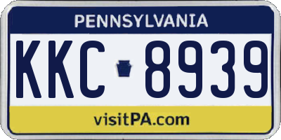 PA license plate KKC8939
