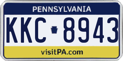 PA license plate KKC8943
