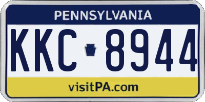PA license plate KKC8944