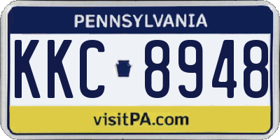 PA license plate KKC8948
