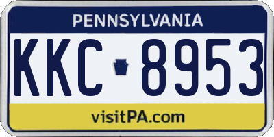 PA license plate KKC8953